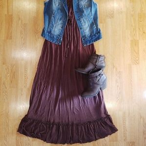 brown maxi dress